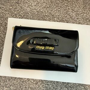 Miu Miu Black Patent Leather Wallet